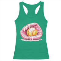 Softball Drip Racerback Tank Top Ice Cream Sprinkles Softball Glove Girls Kid