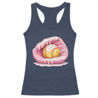 Softball Drip Racerback Tank Top Ice Cream Sprinkles Softball Glove Girls Kid