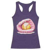 Softball Drip Racerback Tank Top Ice Cream Sprinkles Softball Glove Girls Kid