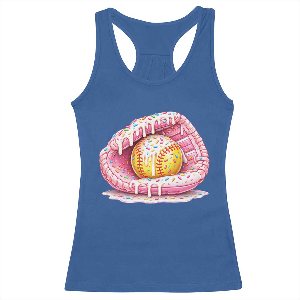 Softball Drip Racerback Tank Top Ice Cream Sprinkles Softball Glove Girls Kid