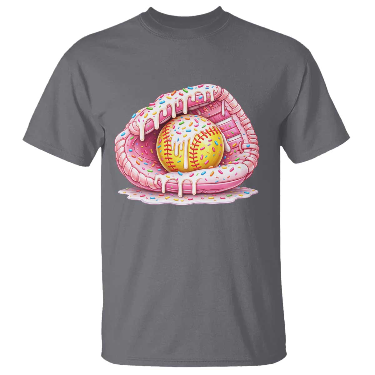 Softball Drip T Shirt Ice Cream Sprinkles Softball Glove Girls Kid
