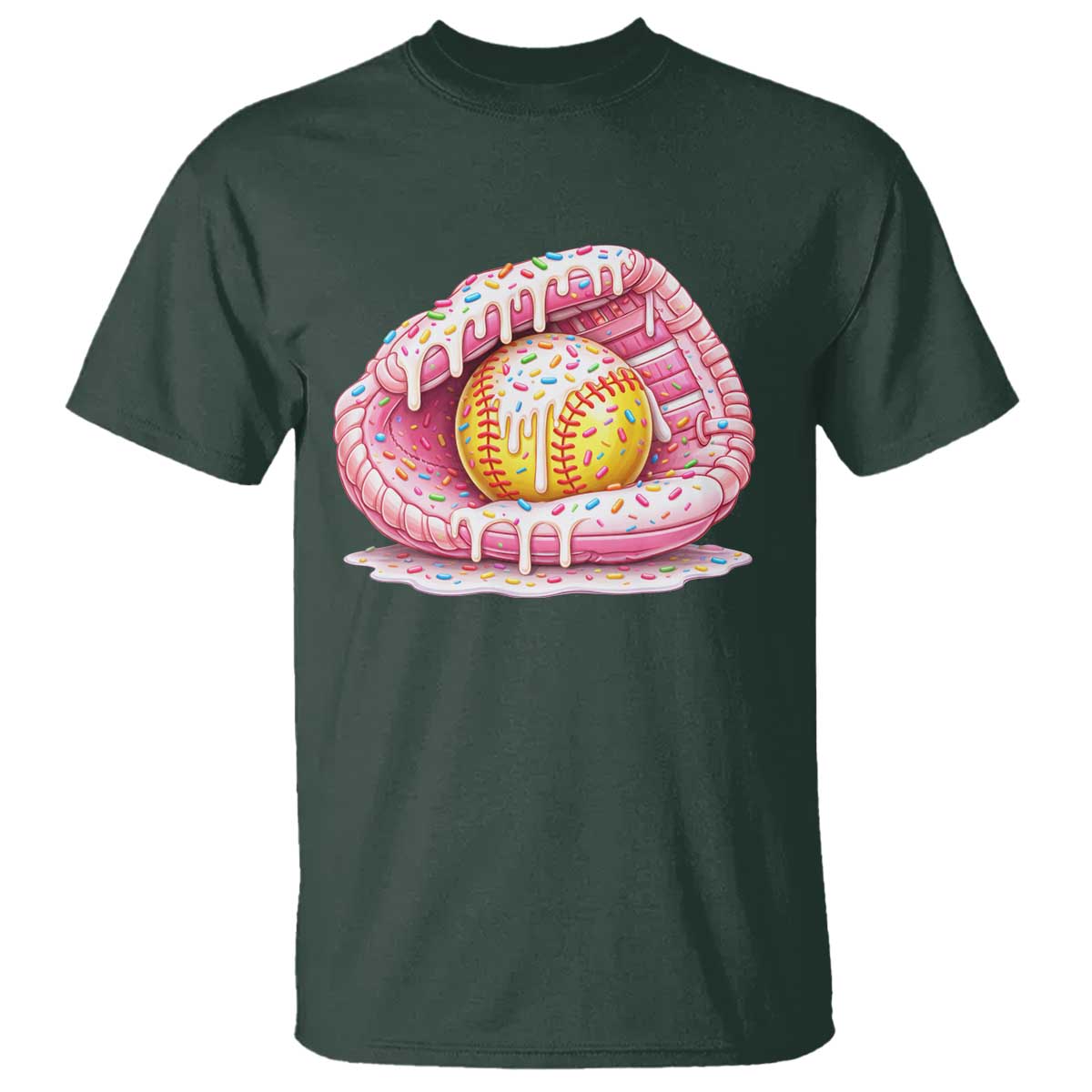 Softball Drip T Shirt Ice Cream Sprinkles Softball Glove Girls Kid