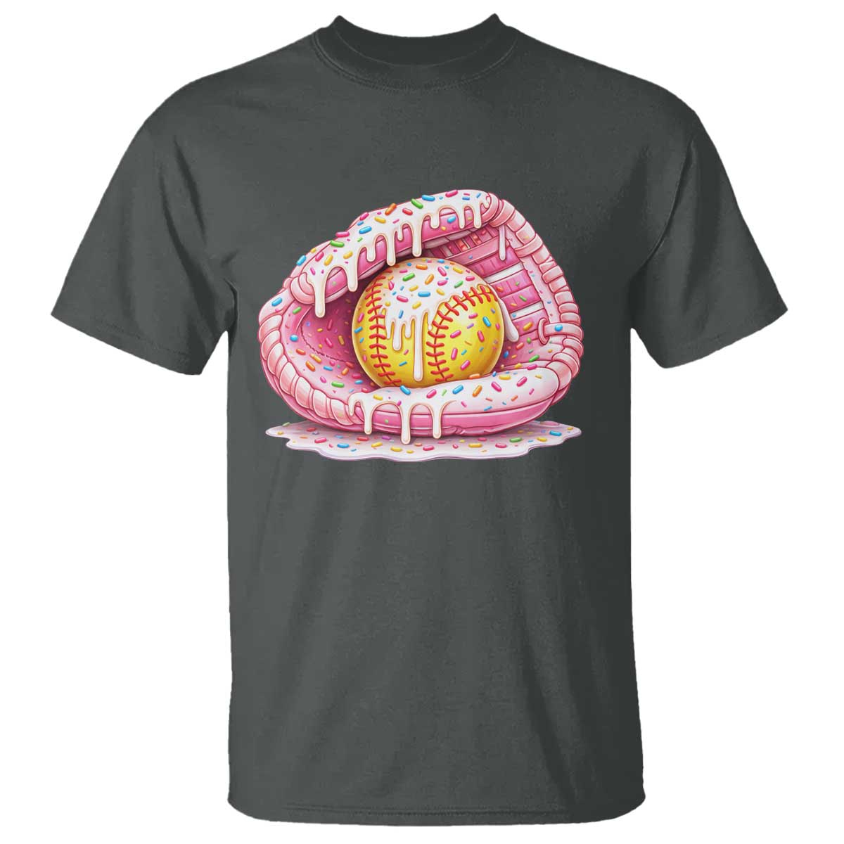 Softball Drip T Shirt Ice Cream Sprinkles Softball Glove Girls Kid