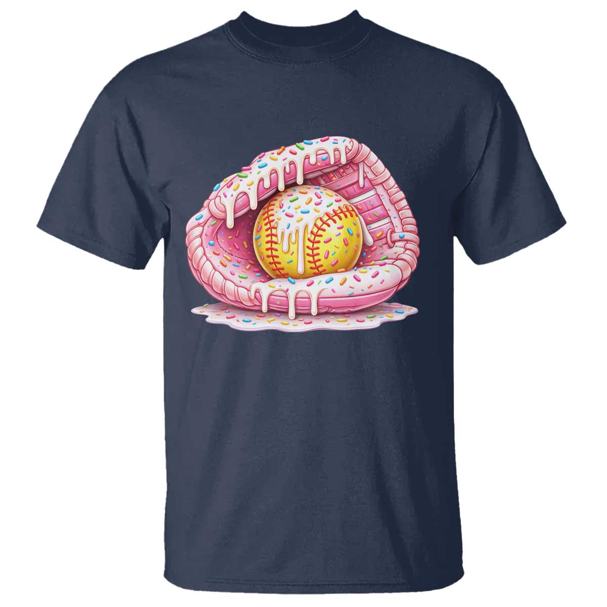 Softball Drip T Shirt Ice Cream Sprinkles Softball Glove Girls Kid
