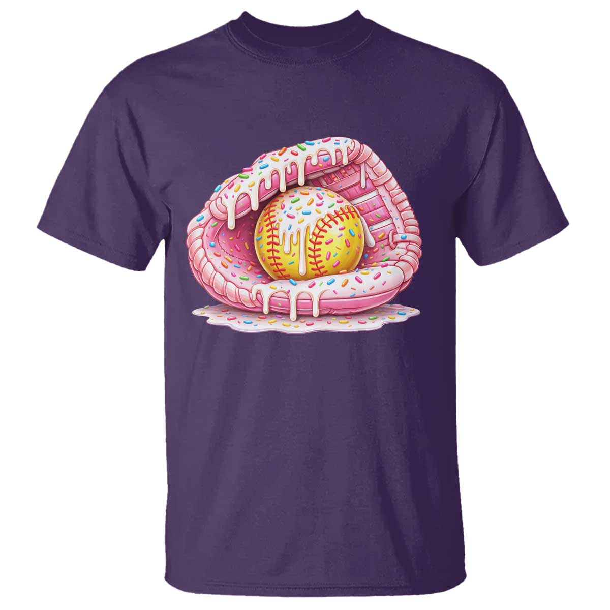 Softball Drip T Shirt Ice Cream Sprinkles Softball Glove Girls Kid
