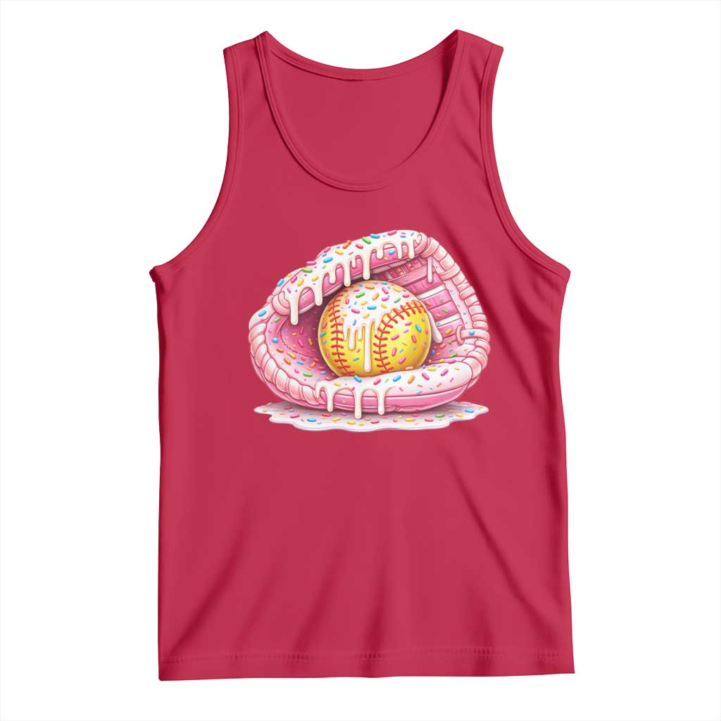Softball Drip Tank Top Ice Cream Sprinkles Softball Glove Girls Kid
