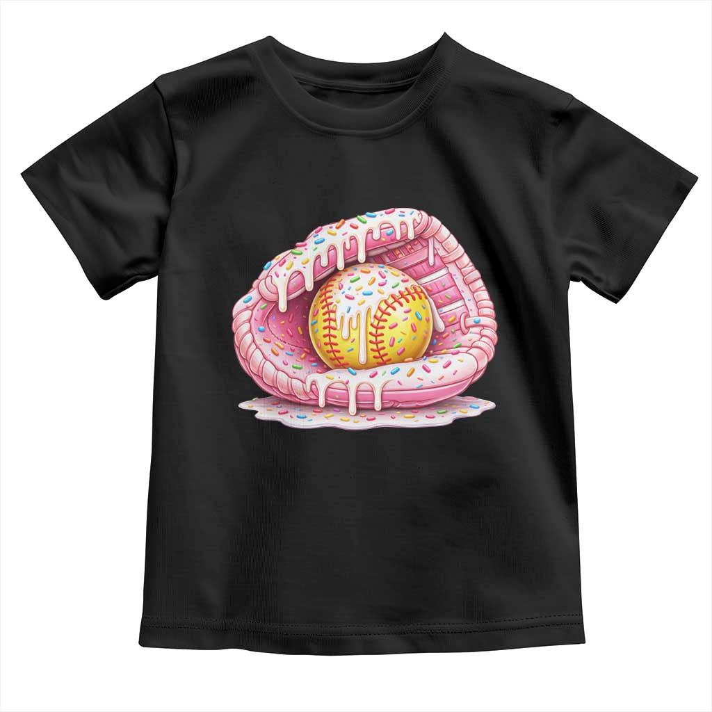 Softball Drip Toddler T Shirt Ice Cream Sprinkles Softball Glove Girls Kid