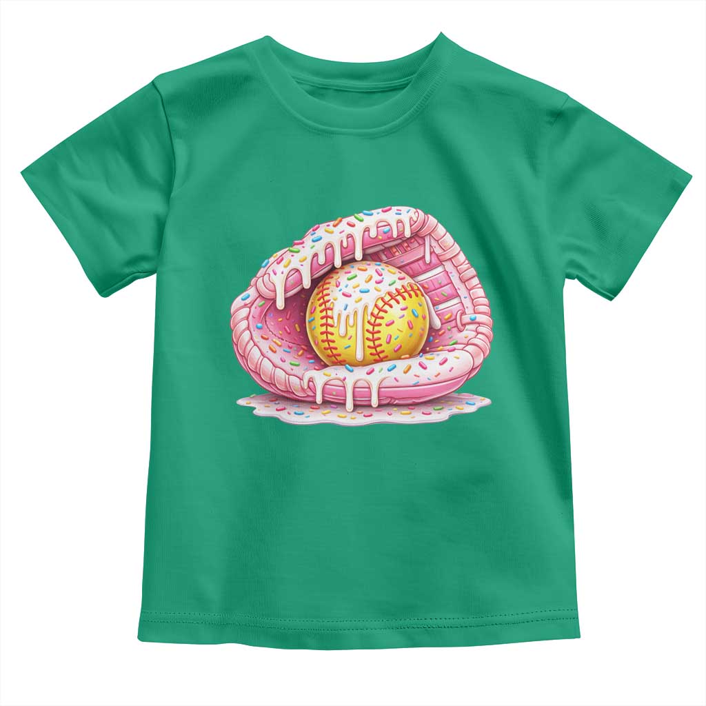 Softball Drip Toddler T Shirt Ice Cream Sprinkles Softball Glove Girls Kid