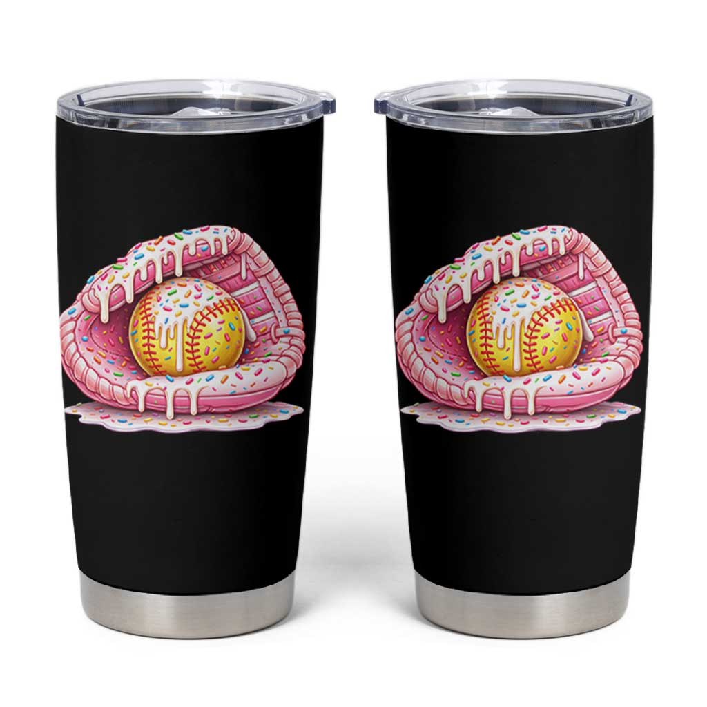 Softball Drip Tumbler Cup Ice Cream Sprinkles Softball Glove Girls Kid