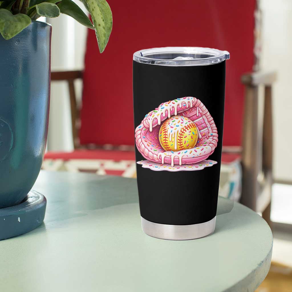 Softball Drip Tumbler Cup Ice Cream Sprinkles Softball Glove Girls Kid