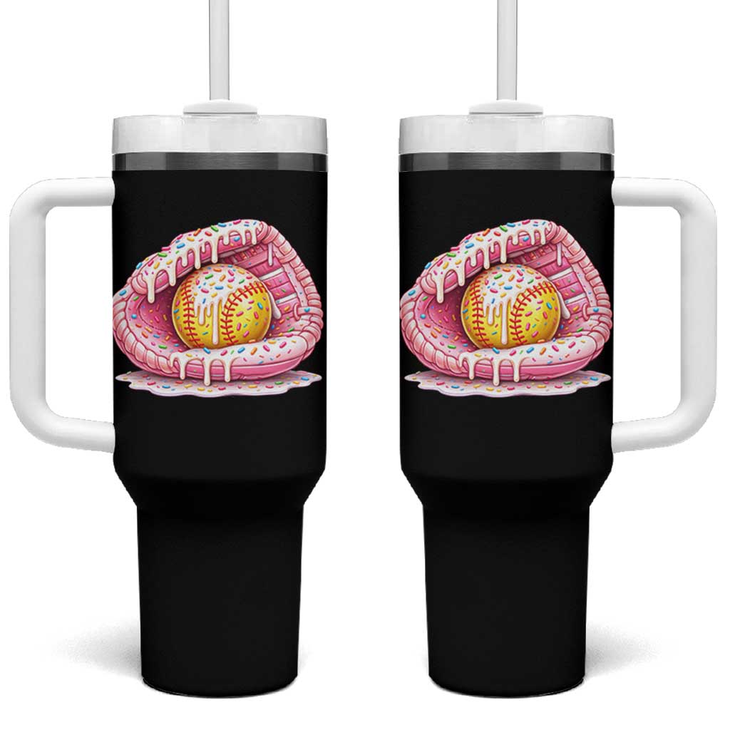 Softball Drip Tumbler With Handle Ice Cream Sprinkles Softball Glove Girls Kid