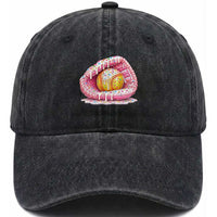 Softball Drip Washed Cotton Baseball Cap Ice Cream Sprinkles Softball Glove Girls Kid