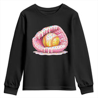Softball Drip Youth Sweatshirt Ice Cream Sprinkles Softball Glove Girls Kid