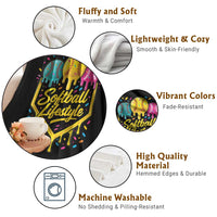 Softball Drip Throw Blanket Ice Cream Sprinkles Softball Life Style