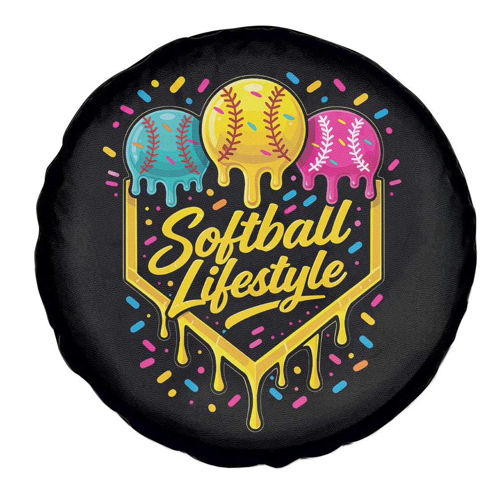 Softball Drip Spare Tire Cover Ice Cream Sprinkles Softball Life Style