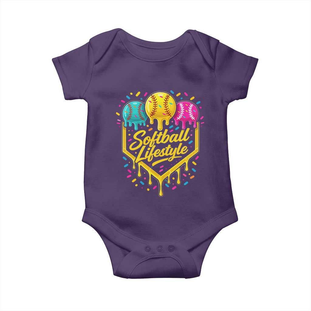 Softball Drip Baby Onesie Ice Cream Sprinkles Softball Life Style