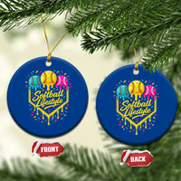 Softball Drip Ceramic Ornament Ice Cream Sprinkles Softball Life Style