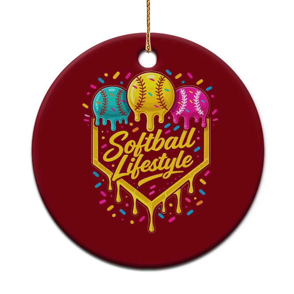 Softball Drip Ceramic Ornament Ice Cream Sprinkles Softball Life Style