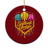Softball Drip Ceramic Ornament Ice Cream Sprinkles Softball Life Style