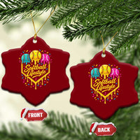 Softball Drip Ceramic Ornament Ice Cream Sprinkles Softball Life Style