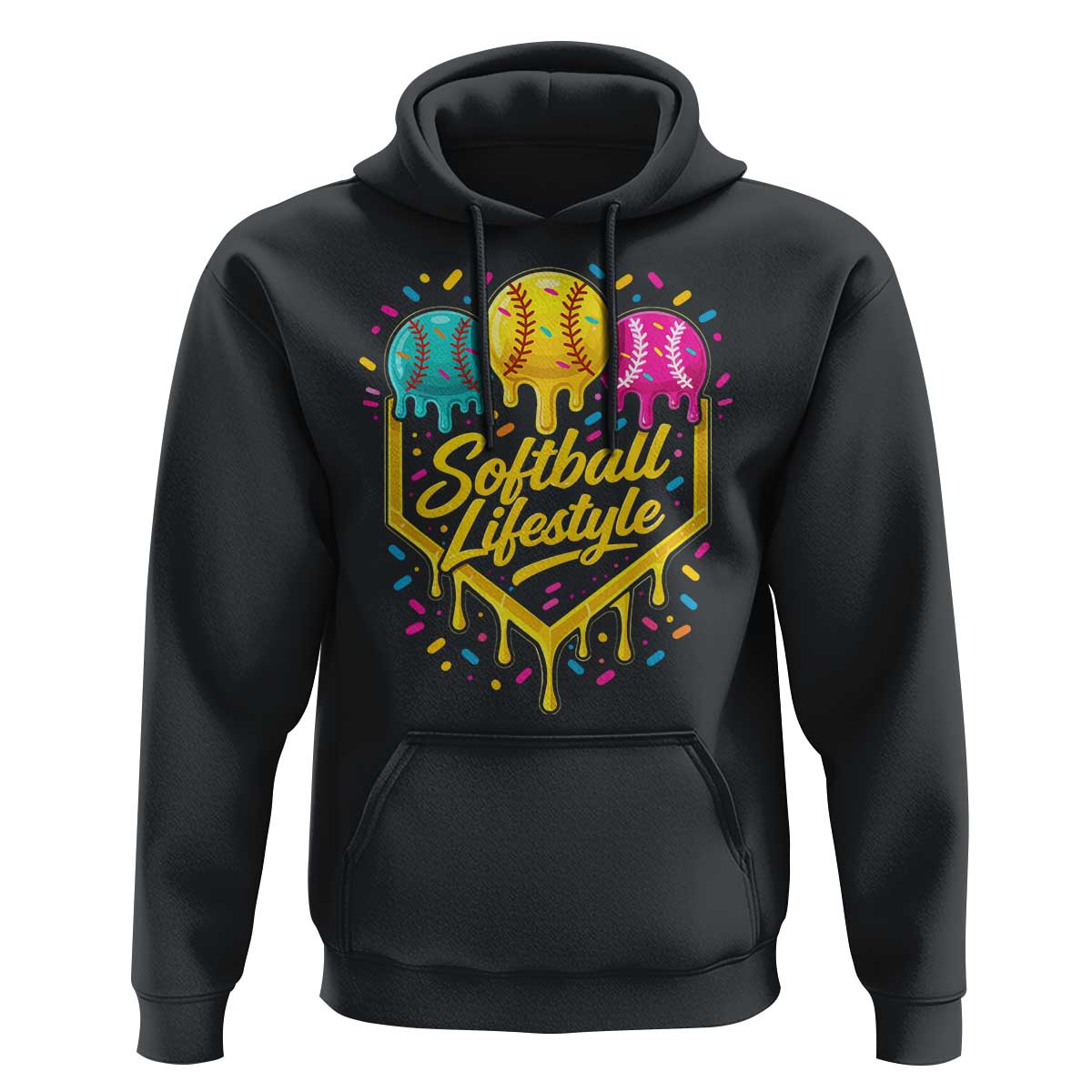 Softball Drip Hoodie Ice Cream Sprinkles Softball Life Style