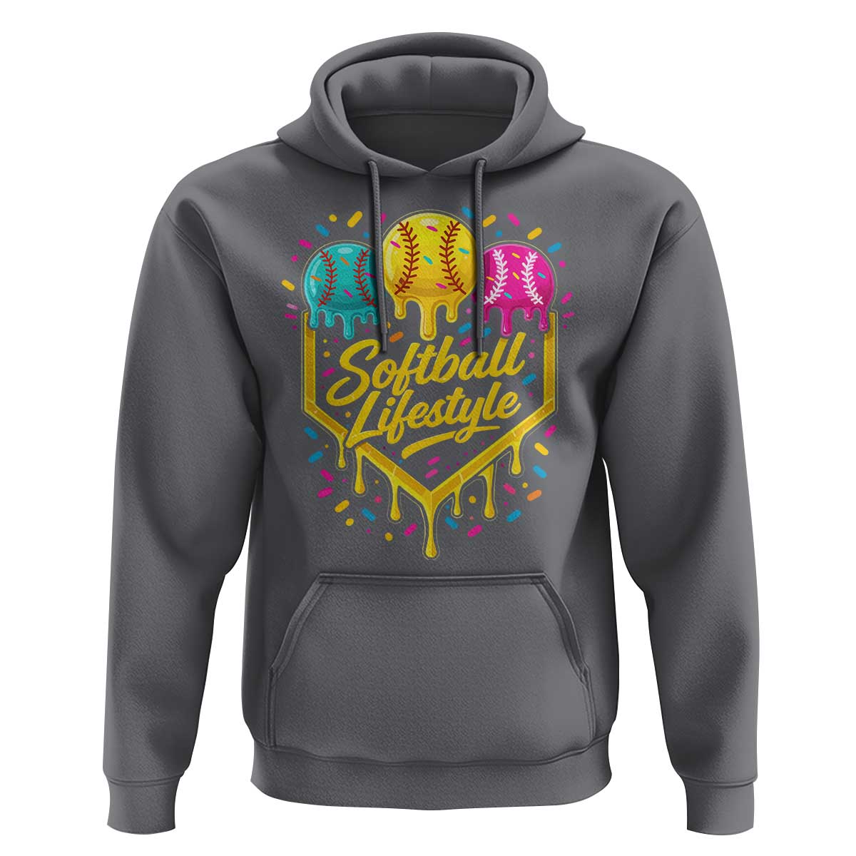 Softball Drip Hoodie Ice Cream Sprinkles Softball Life Style