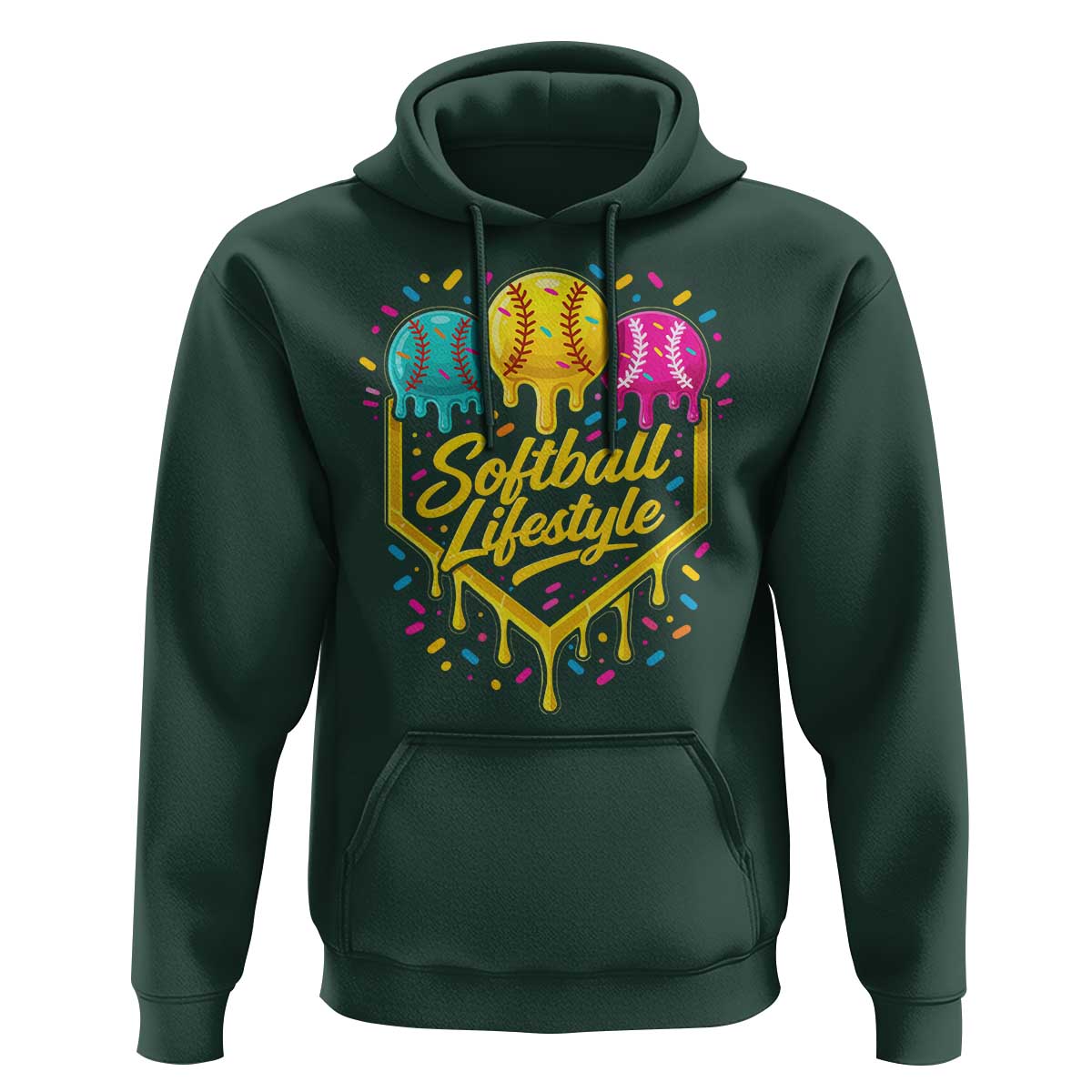 Softball Drip Hoodie Ice Cream Sprinkles Softball Life Style
