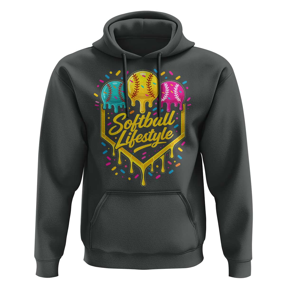 Softball Drip Hoodie Ice Cream Sprinkles Softball Life Style