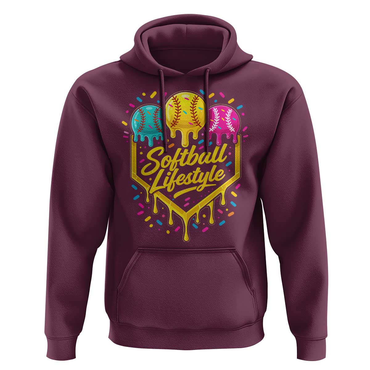 Softball Drip Hoodie Ice Cream Sprinkles Softball Life Style