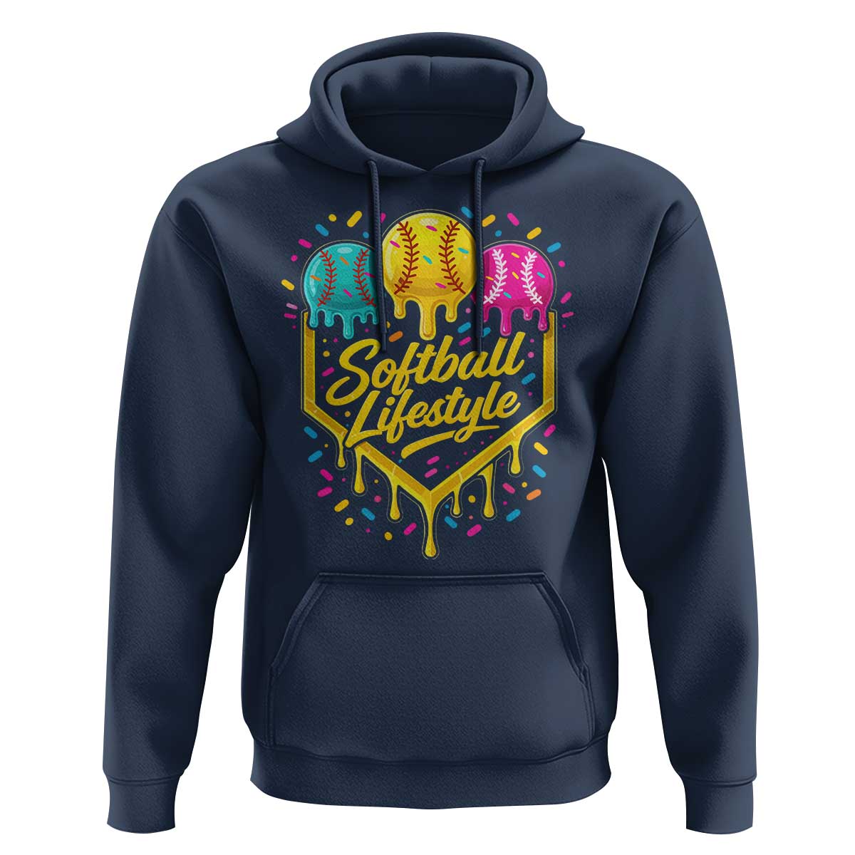 Softball Drip Hoodie Ice Cream Sprinkles Softball Life Style