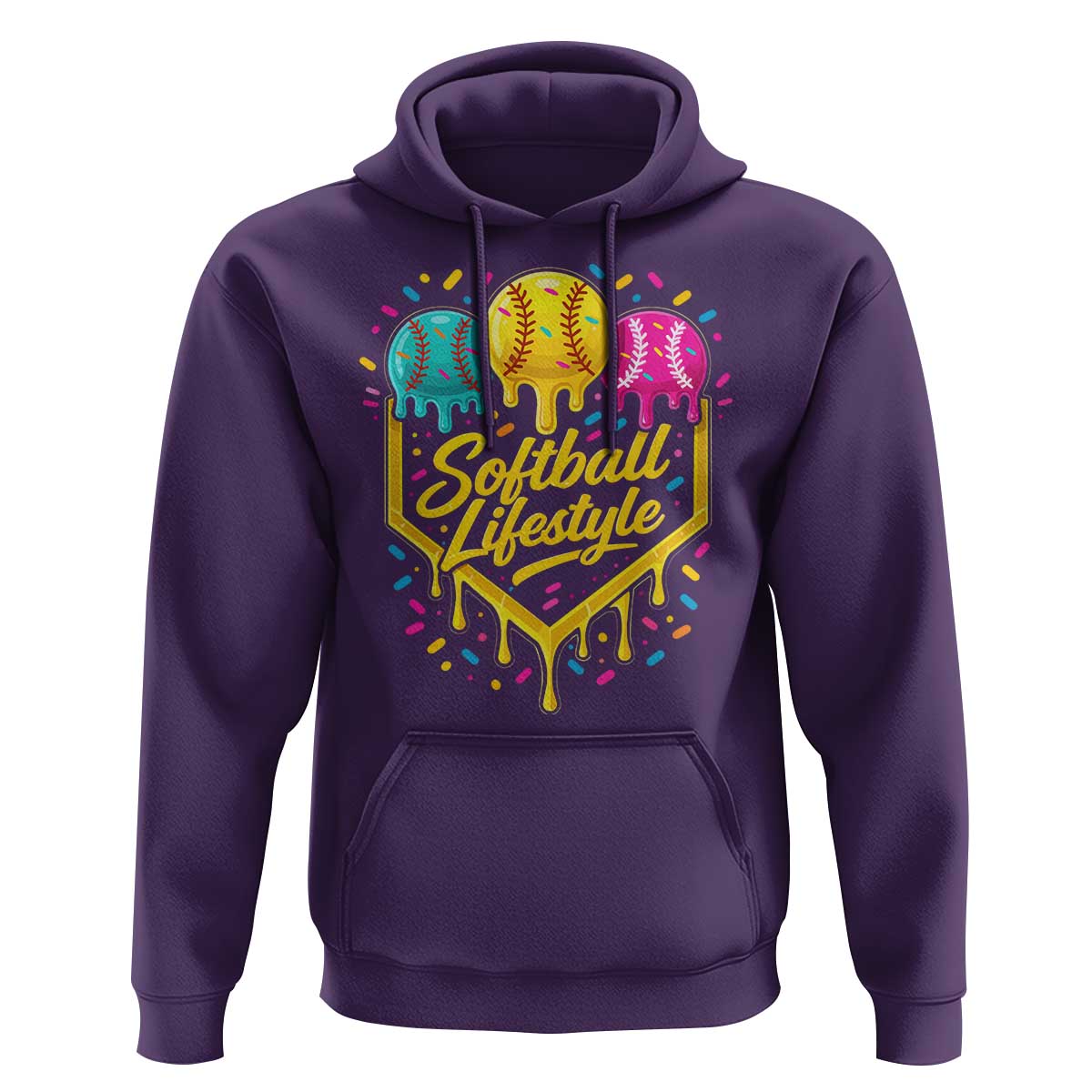 Softball Drip Hoodie Ice Cream Sprinkles Softball Life Style