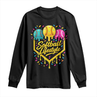Softball Drip Long Sleeve Shirt Ice Cream Sprinkles Softball Life Style