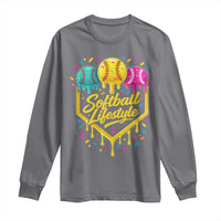 Softball Drip Long Sleeve Shirt Ice Cream Sprinkles Softball Life Style