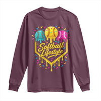 Softball Drip Long Sleeve Shirt Ice Cream Sprinkles Softball Life Style