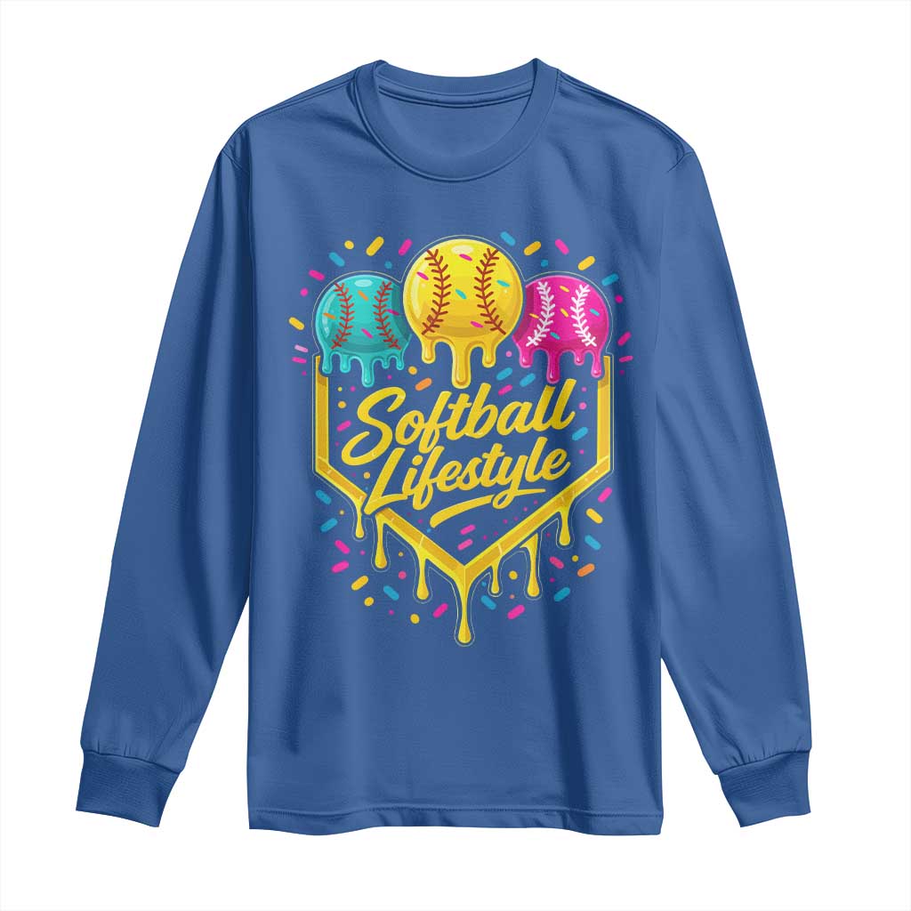 Softball Drip Long Sleeve Shirt Ice Cream Sprinkles Softball Life Style