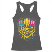 Softball Drip Racerback Tank Top Ice Cream Sprinkles Softball Life Style