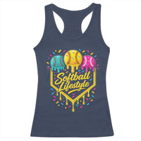 Softball Drip Racerback Tank Top Ice Cream Sprinkles Softball Life Style