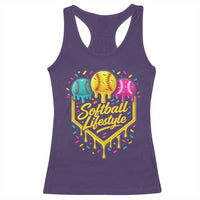 Softball Drip Racerback Tank Top Ice Cream Sprinkles Softball Life Style