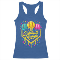 Softball Drip Racerback Tank Top Ice Cream Sprinkles Softball Life Style