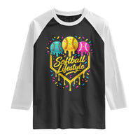Softball Drip Raglan Shirt Ice Cream Sprinkles Softball Life Style