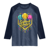 Softball Drip Raglan Shirt Ice Cream Sprinkles Softball Life Style