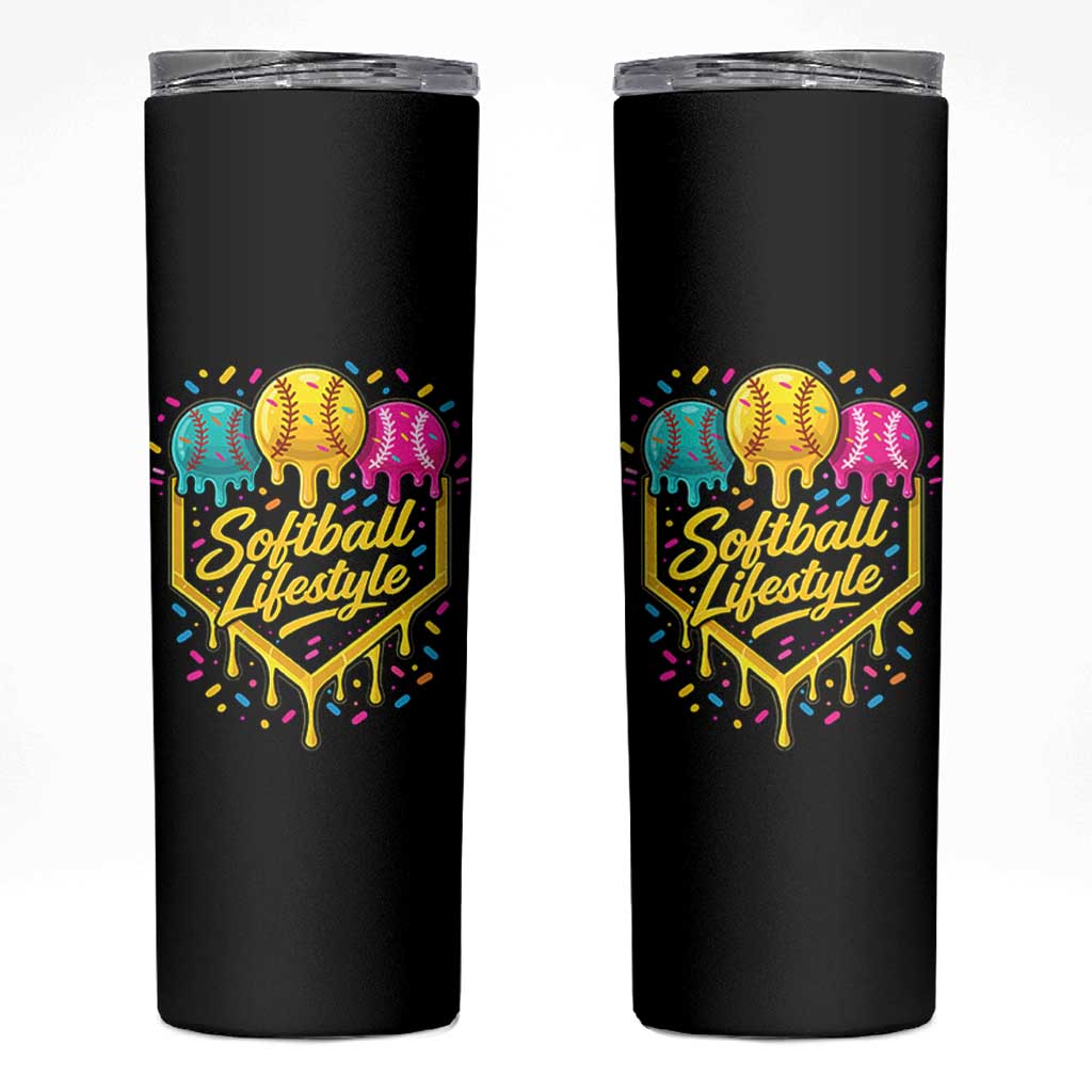 Softball Drip Skinny Tumbler Ice Cream Sprinkles Softball Life Style