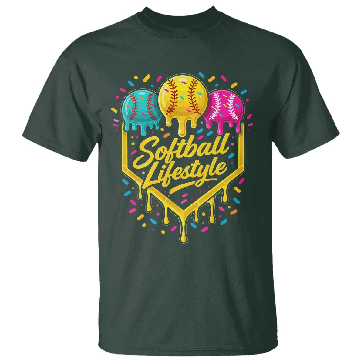 Softball Drip T Shirt Ice Cream Sprinkles Softball Life Style
