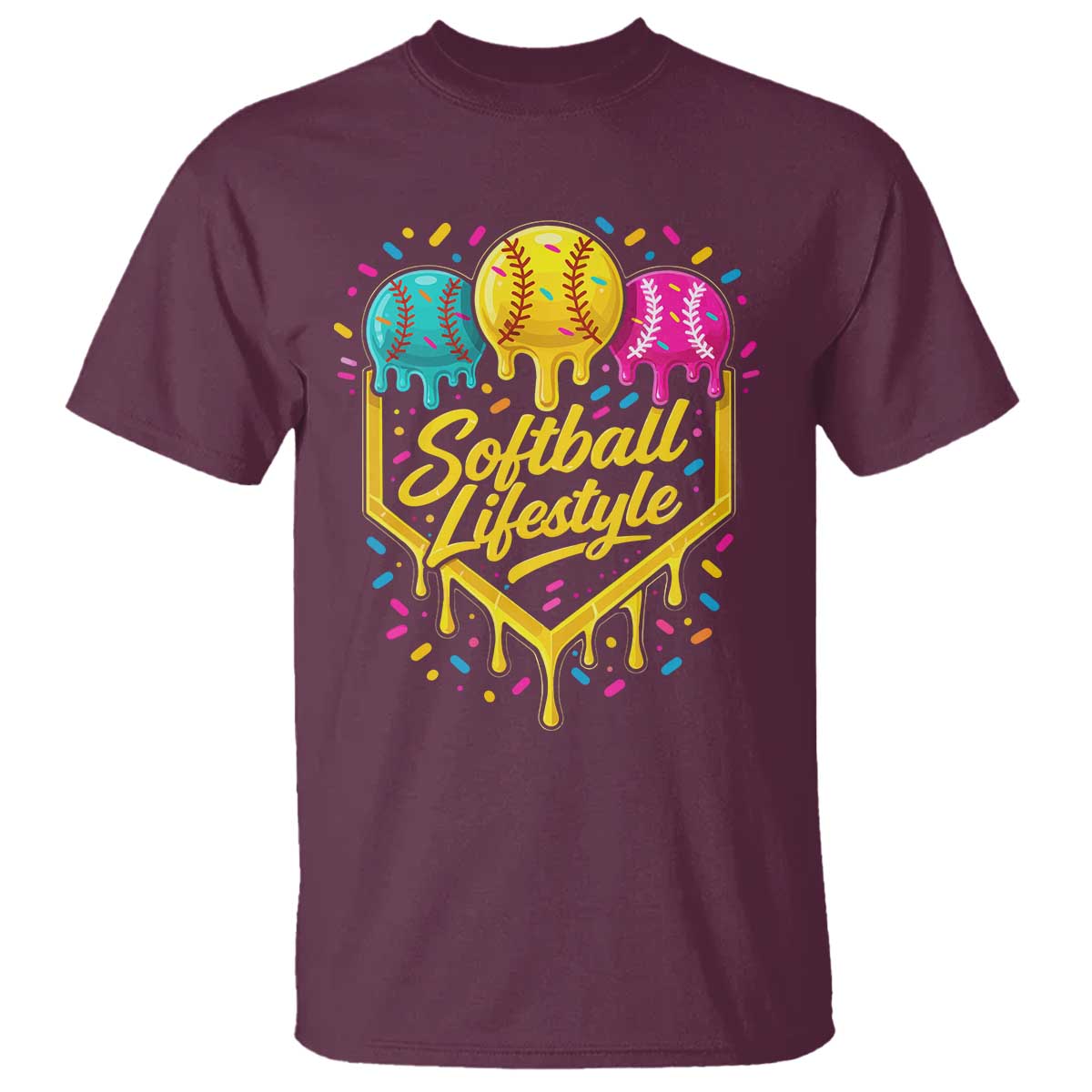 Softball Drip T Shirt Ice Cream Sprinkles Softball Life Style