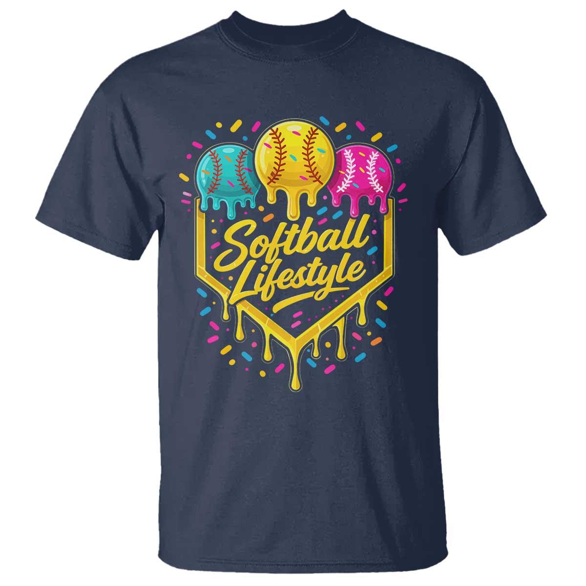 Softball Drip T Shirt Ice Cream Sprinkles Softball Life Style
