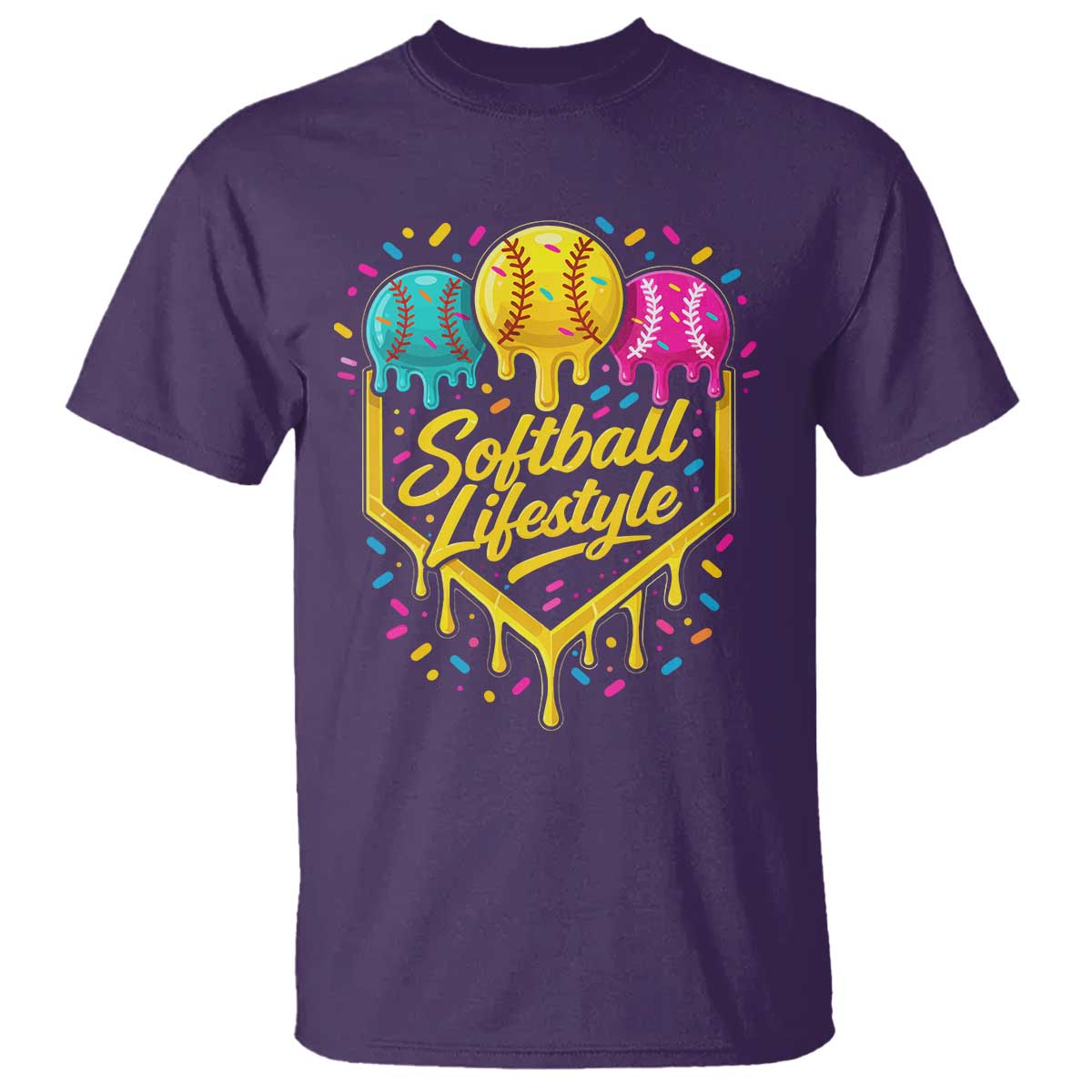 Softball Drip T Shirt Ice Cream Sprinkles Softball Life Style