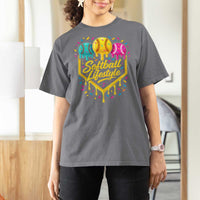 Softball Drip T Shirt For Women Ice Cream Sprinkles Softball Life Style