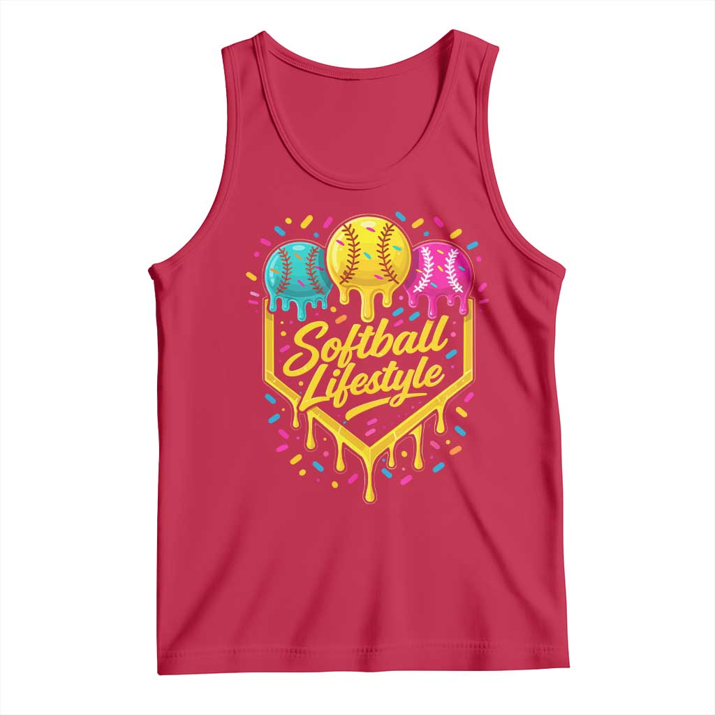 Softball Drip Tank Top Ice Cream Sprinkles Softball Life Style