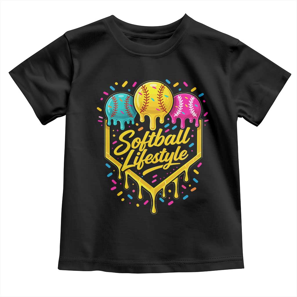 Softball Drip Toddler T Shirt Ice Cream Sprinkles Softball Life Style