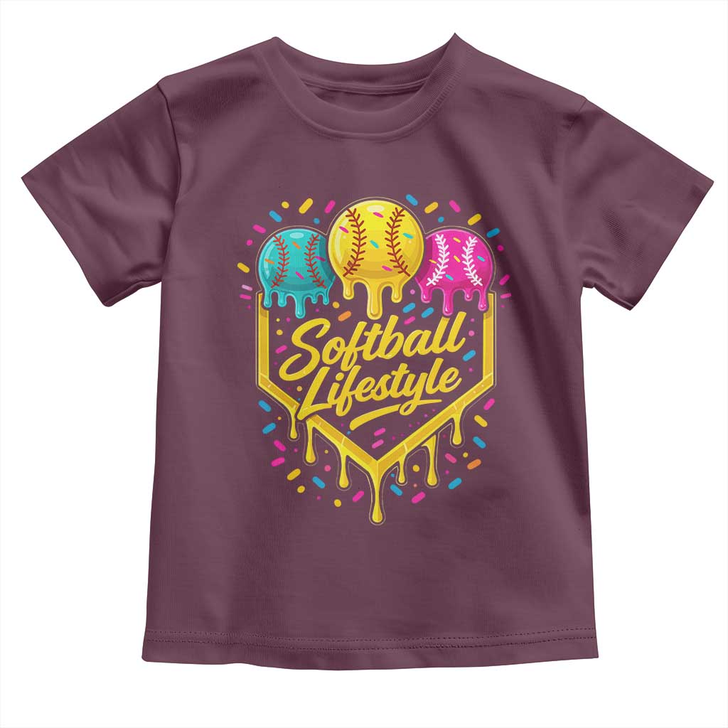 Softball Drip Toddler T Shirt Ice Cream Sprinkles Softball Life Style